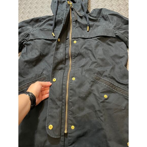 Abercrombie‎ water/wind resistant jacket dark gold buttons hooded womens S - Picture 4 of 9